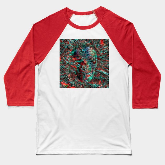 Skull design on abstract Baseball T-Shirt by rolffimages